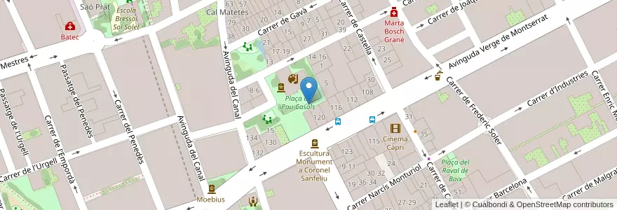 Mapa de ubicacion de Bicibox - Plaça Pau Casals - 117 en Испания, Каталония, Барселона, Баш-Льобрегат, Эль-Прат-Де-Льобрегат.