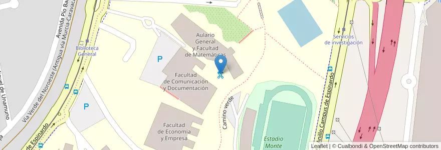 Mapa de ubicacion de BiciCampus Facultad de Documentación y Comunicación en España, Región De Murcia, Región De Murcia, Área Metropolitana De Murcia, Murcia.