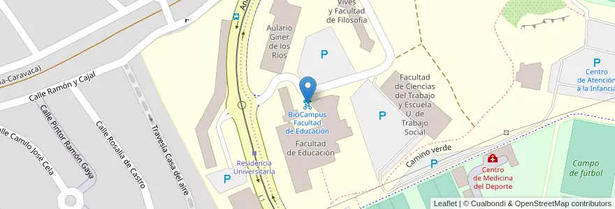 Mapa de ubicacion de BiciCampus Facultad de Educación en Espagne, Région De Murcie, Région De Murcie, Verger-De-Murcie, Murcia.