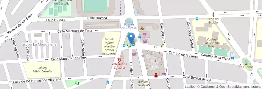 Mapa de ubicacion de Bicicas Plaza Teodoro Izquierdo en Spanien, Valencianische Gemeinschaft, Castelló / Castellón, La Plana Alta, Castelló De La Plana.
