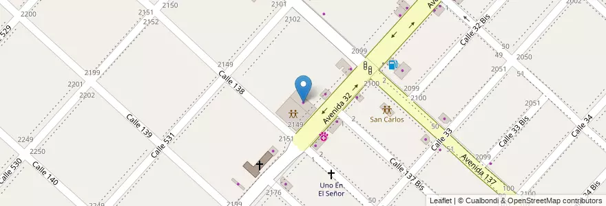 Mapa de ubicacion de Bicicleta Osvaldo, San Carlos en Argentina, Buenos Aires, Partido De La Plata, San Carlos.