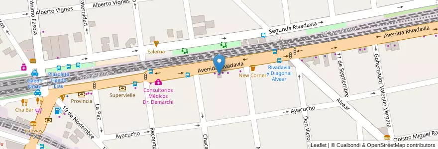 Mapa de ubicacion de Bicicleteria Canaglia en 아르헨티나, 부에노스아이레스주, Partido De Morón, Haedo.