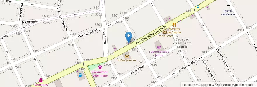 Mapa de ubicacion de Bicicleteria Santiago en Argentina, Buenos Aires, Partido De Vicente López, Vicente López.