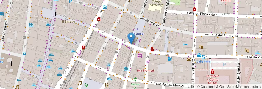 Mapa de ubicacion de Bicimad en Spanien, Autonome Gemeinschaft Madrid, Autonome Gemeinschaft Madrid, Área Metropolitana De Madrid Y Corredor Del Henares, Madrid.