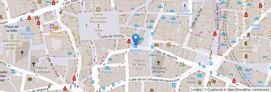 Mapa de ubicacion de Bicimad 32 en Испания, Мадрид, Мадрид, Área Metropolitana De Madrid Y Corredor Del Henares, Мадрид.