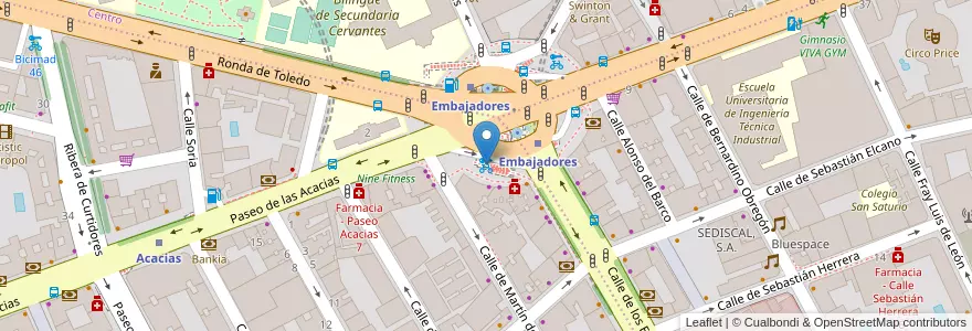 Mapa de ubicacion de Bicimad 47 en Spanien, Autonome Gemeinschaft Madrid, Autonome Gemeinschaft Madrid, Área Metropolitana De Madrid Y Corredor Del Henares, Madrid.