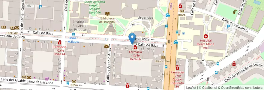 Mapa de ubicacion de Bicimad en Spanje, Comunidad De Madrid, Comunidad De Madrid, Área Metropolitana De Madrid Y Corredor Del Henares, Madrid.