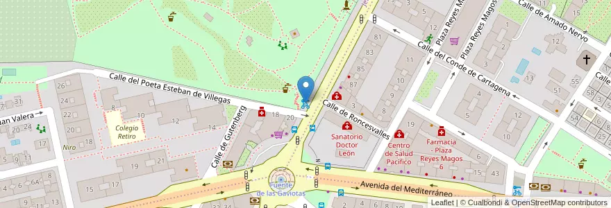 Mapa de ubicacion de Bicimad 75 en 西班牙, Comunidad De Madrid, Comunidad De Madrid, Área Metropolitana De Madrid Y Corredor Del Henares, Madrid.