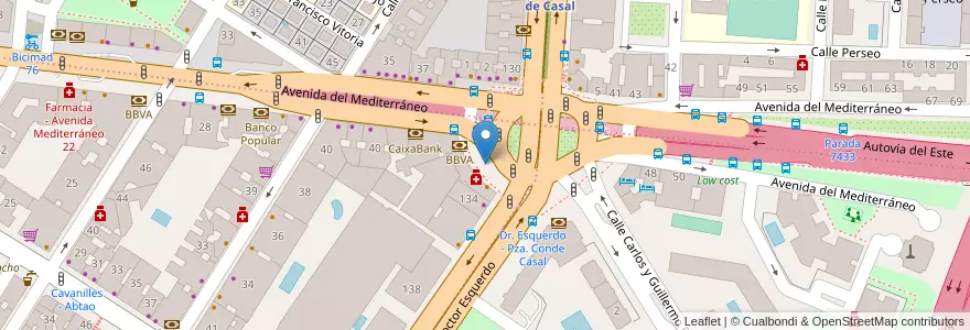 Mapa de ubicacion de Bicimad 77 en إسبانيا, منطقة مدريد, منطقة مدريد, Área Metropolitana De Madrid Y Corredor Del Henares, مدريد.