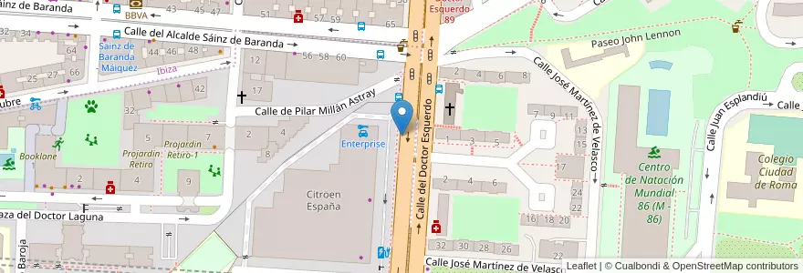 Mapa de ubicacion de Bicimad en 스페인, Comunidad De Madrid, Comunidad De Madrid, Área Metropolitana De Madrid Y Corredor Del Henares, 마드리드.