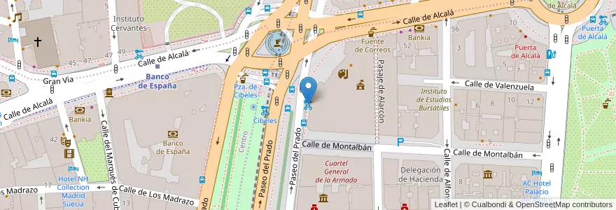 Mapa de ubicacion de BiciMAD Cibeles en Spagna, Comunidad De Madrid, Comunidad De Madrid, Área Metropolitana De Madrid Y Corredor Del Henares, Madrid.