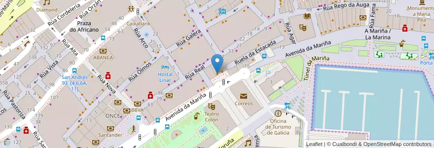 Mapa de ubicacion de Bico de Xeado en Spanje, Galicië, A Coruña, A Coruña, A Coruña.