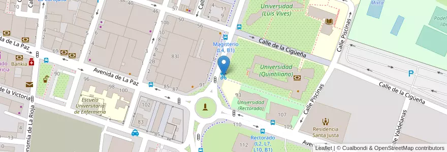 Mapa de ubicacion de BicoLOG Universidad en Espanha, La Rioja, La Rioja, Logroño.