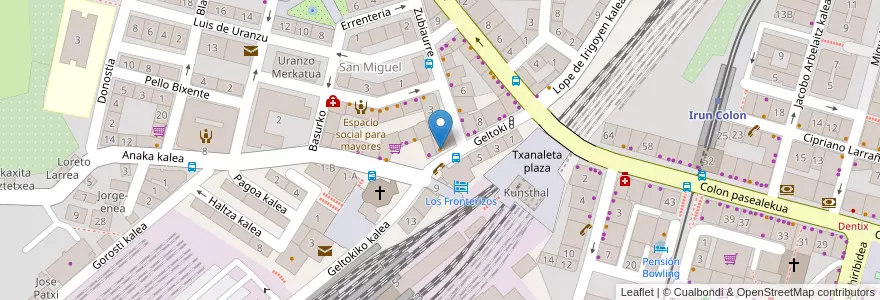 Mapa de ubicacion de Bidasoa Bar en 西班牙, 巴斯克, Gipuzkoa, Bidasoa Beherea / Bajo Bidasoa, Irun.