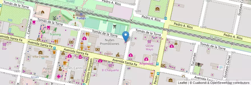 Mapa de ubicacion de Bienestar animal en Argentina, Santa Fe, Departamento Rosario, Municipio De Funes, Funes.