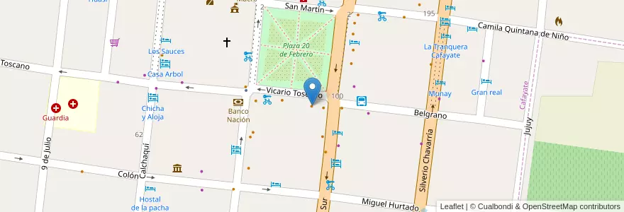 Mapa de ubicacion de Bierhaus Cafayate en الأرجنتين, Salta, Cafayate, Municipio De Cafayate.