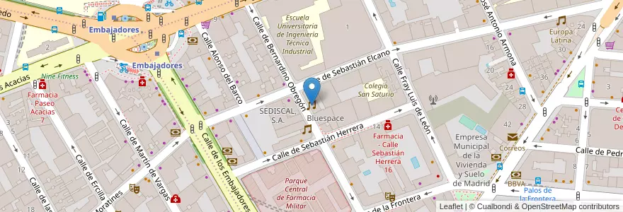 Mapa de ubicacion de Big Mama Ballroom en Spanien, Autonome Gemeinschaft Madrid, Autonome Gemeinschaft Madrid, Área Metropolitana De Madrid Y Corredor Del Henares, Madrid.