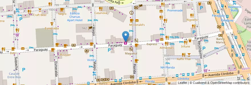 Mapa de ubicacion de Big Pharmacy, Retiro en 아르헨티나, Ciudad Autónoma De Buenos Aires, Comuna 1, 부에노스아이레스.