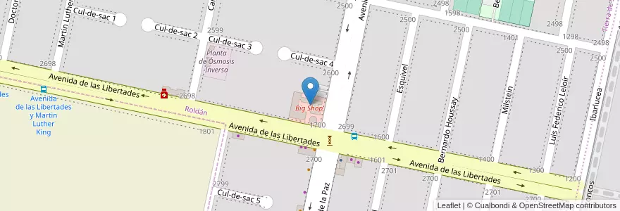 Mapa de ubicacion de Big Shop en Argentinien, Santa Fe, Departamento San Lorenzo, Municipio De Roldán, Roldán.