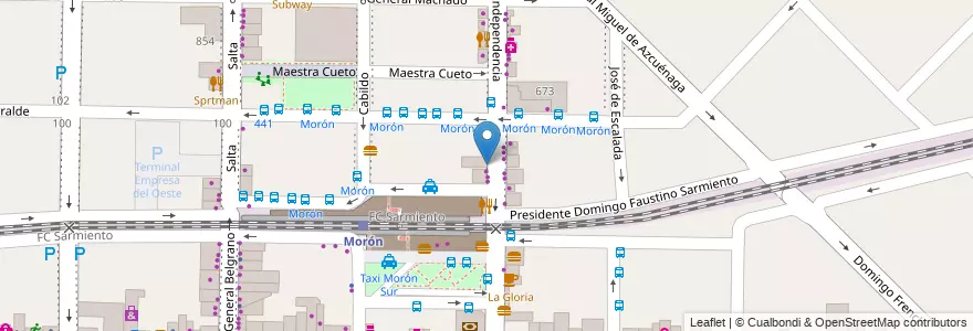 Mapa de ubicacion de Bigmuzza en アルゼンチン, ブエノスアイレス州, Partido De Morón, Morón.