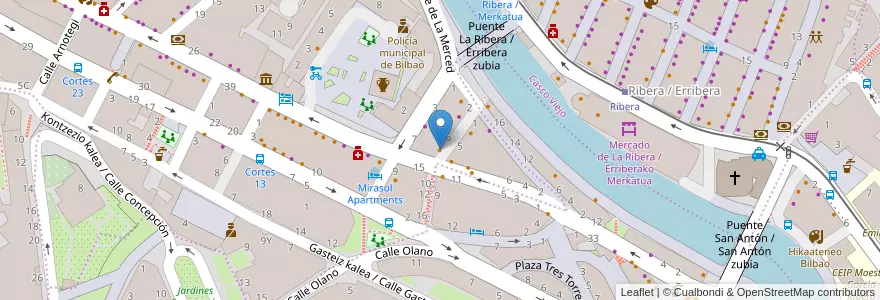 Mapa de ubicacion de Bihotz Café en Spagna, Euskadi, Bizkaia, Bilboaldea, Bilbao.