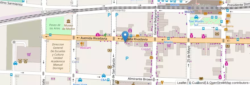 Mapa de ubicacion de Bijou Art en Argentina, Provincia Di Buenos Aires, Partido De Morón, Morón.