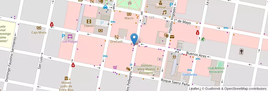 Mapa de ubicacion de Bijue Marie en الأرجنتين, إنتري ريوس, Departamento Concordia, Distrito Suburbios, Concordia, Concordia.