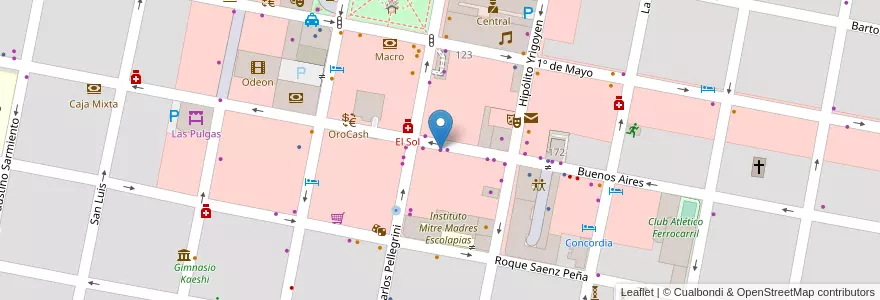 Mapa de ubicacion de Bijue Marie en Arjantin, Entre Ríos, Departamento Concordia, Distrito Suburbios, Concordia, Concordia.
