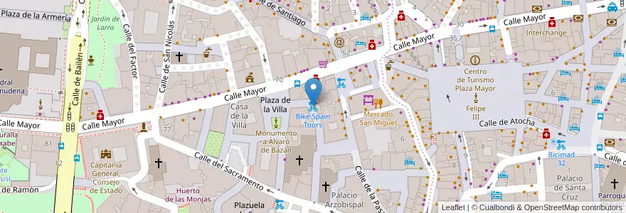Mapa de ubicacion de Bike Spain Tours en اسپانیا, بخش خودمختار مادرید, بخش خودمختار مادرید, Área Metropolitana De Madrid Y Corredor Del Henares, مادرید.