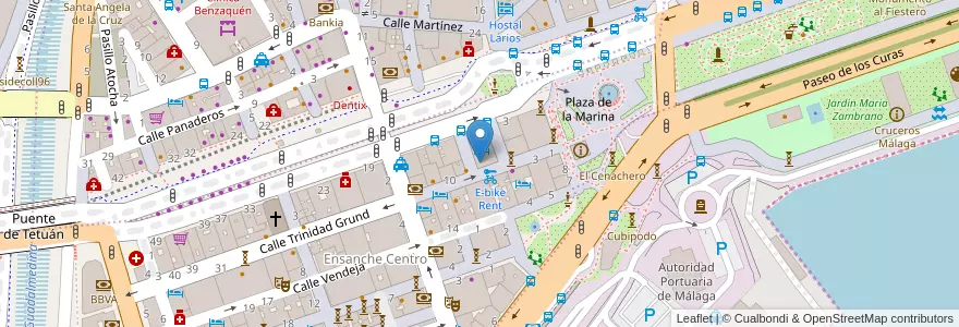 Mapa de ubicacion de bike2malaga en Espanha, Andaluzia, Málaga, Málaga-Costa Del Sol, Málaga.