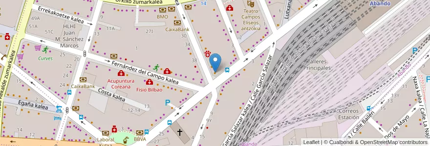 Mapa de ubicacion de Bilbao Urbano Café en España, Euskadi, Bizkaia, Bilboaldea, Bilbao.