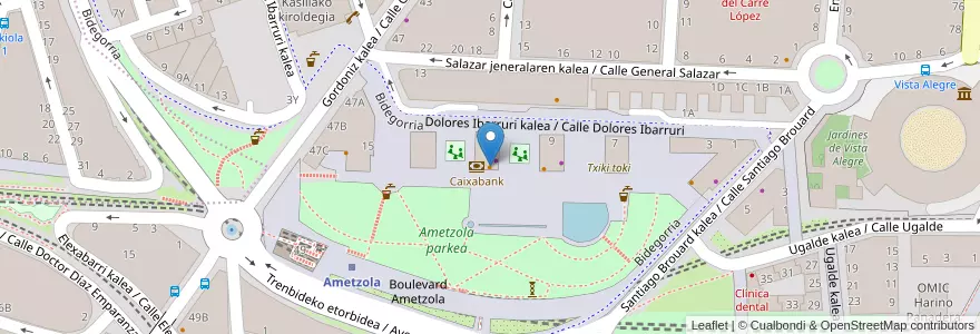 Mapa de ubicacion de Bilbora en İspanya, Bask Bölgesi, Bizkaia, Bilboaldea, Bilbao.