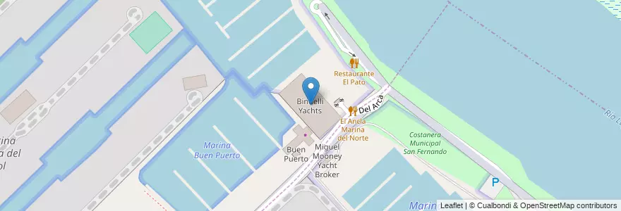 Mapa de ubicacion de Bindelli Yachts en 阿根廷, 布宜诺斯艾利斯省, Partido De San Fernando, Victoria.