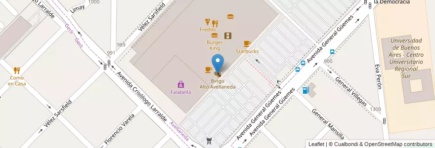 Mapa de ubicacion de Bingo Alto Avellaneda en Arjantin, Buenos Aires, Partido De Avellaneda, Avellaneda.