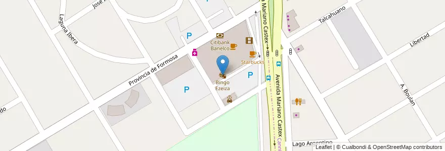 Mapa de ubicacion de Bingo Ezeiza en Argentina, Buenos Aires, Ezeiza.