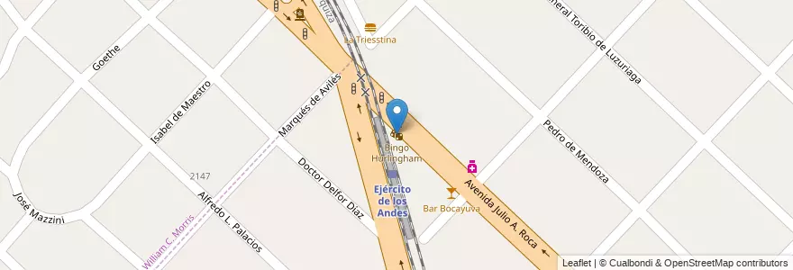 Mapa de ubicacion de Bingo Hurlingham en 阿根廷, 布宜诺斯艾利斯省, Partido De Hurlingham, Hurlingham.