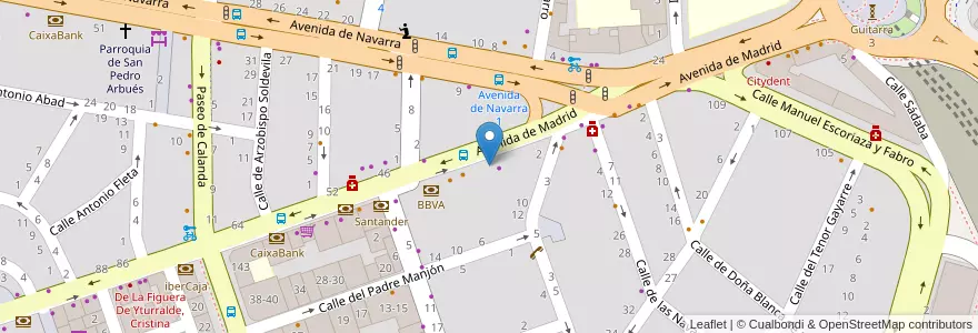 Mapa de ubicacion de Bingo Madrid en 스페인, Aragón, 사라고사, Zaragoza, 사라고사.
