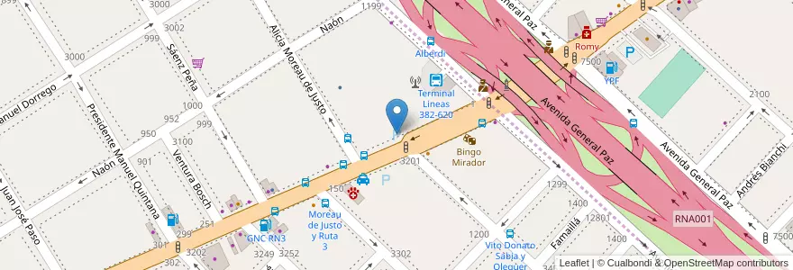 Mapa de ubicacion de Bingo Mirador en Arjantin, Buenos Aires, Partido De La Matanza, Lomas Del Mirador.