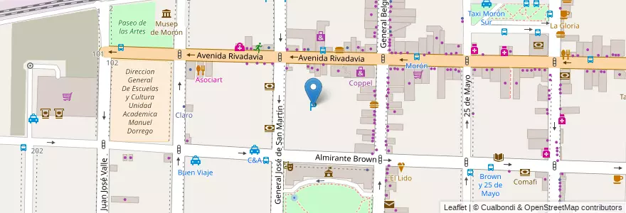 Mapa de ubicacion de BINGO MORON en Arjantin, Buenos Aires, Partido De Morón, Morón.