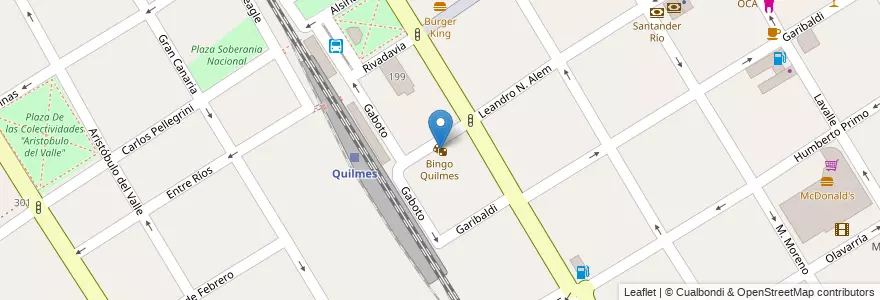 Mapa de ubicacion de Bingo Quilmes en 阿根廷, 布宜诺斯艾利斯省, Partido De Quilmes, Quilmes.