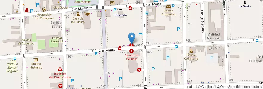 Mapa de ubicacion de Biolab S.R.L. en アルゼンチン, カタマルカ州, Departamento Capital, Municipio De San Fernando Del Valle De Catamarca, San Fernando Del Valle De Catamarca.