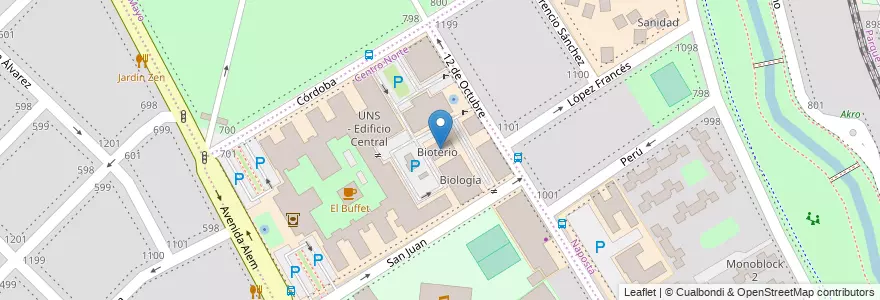 Mapa de ubicacion de Bioterio en Arjantin, Buenos Aires, Partido De Bahía Blanca, Bahía Blanca.