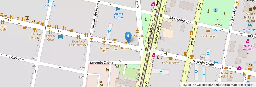 Mapa de ubicacion de Birra House en Аргентина, Чили, Мендоса, Departamento Capital, Ciudad De Mendoza, Sección 5ª Residencial Sur.
