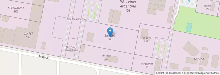 Mapa de ubicacion de Biscolea SA en 阿根廷, Santa Fe, Departamento La Capital, Municipio De Sauce Viejo.