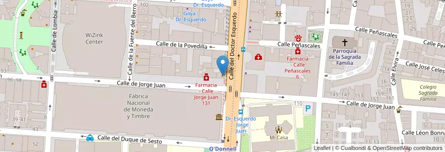 Mapa de ubicacion de Biscotto en 스페인, Comunidad De Madrid, Comunidad De Madrid, Área Metropolitana De Madrid Y Corredor Del Henares, 마드리드.