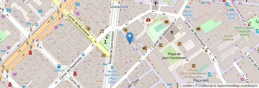 Mapa de ubicacion de Bisma Kebabish en スペイン, カタルーニャ州, Barcelona, バルサルネス, Barcelona.