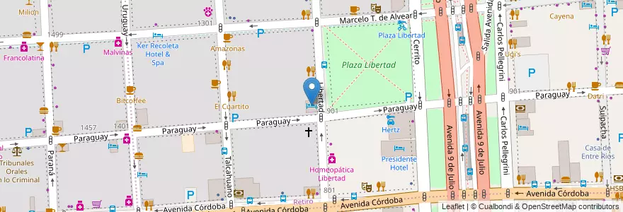 Mapa de ubicacion de Bisonte Libertad, Retiro en 阿根廷, Ciudad Autónoma De Buenos Aires, Comuna 1, 布宜诺斯艾利斯.