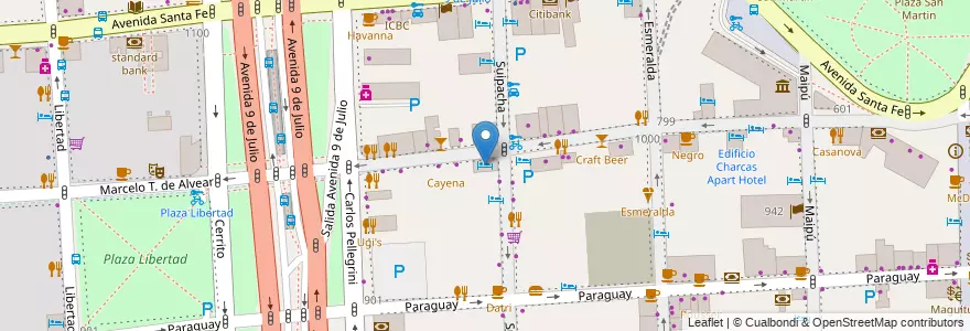 Mapa de ubicacion de Bisonte Palace Hotel, Retiro en آرژانتین, Ciudad Autónoma De Buenos Aires, Comuna 1, Buenos Aires.