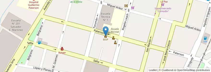 Mapa de ubicacion de BISP en Arjantin, Jujuy, Departamento San Pedro, Municipio De San Pedro De Jujuy.