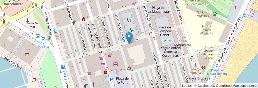 Mapa de ubicacion de Bistro 42 en スペイン, カタルーニャ州, Barcelona, バルサルネス, Barcelona.